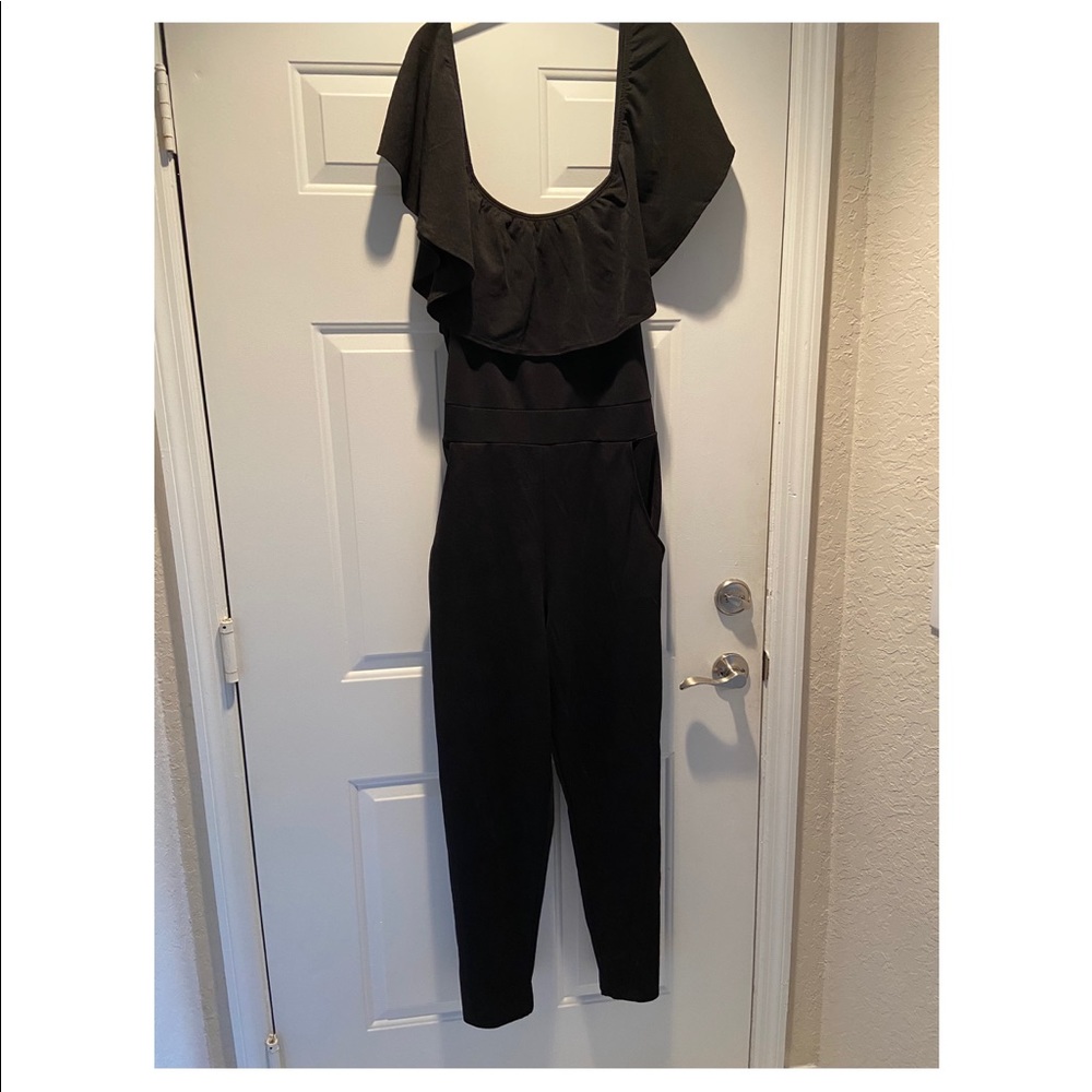 PINK CLOVE black jumpsuit off shoulder